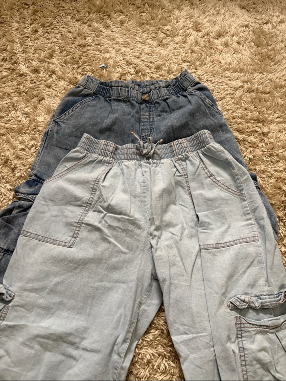 Cat & Jack Light Blue and Medium Blue Kids Cargo Jogger Pants